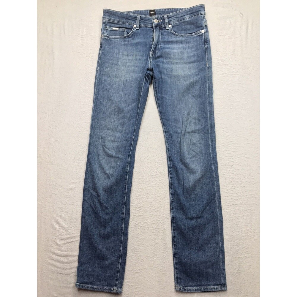 HUGO BOSS Delaware 3-1 Jeans Men 31x32 Light Wash Whiskered Candiani Denim Slim
